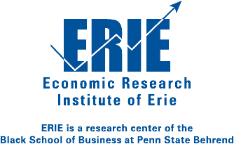 ERIE logo. Economic Research Institute of Erie. ERIE is a research center of the Black School of Business at Penn State Behrend